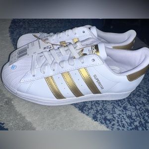 Brand new Adidas Superstar Gold with White shoes